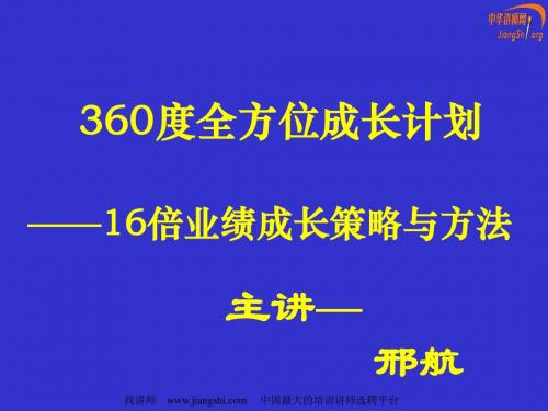 360°成长计划(邢航)中华讲师网