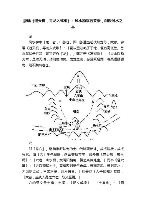 廖瑀《泄天机，寻龙入式歌》：风水勘察五要素，闲谈风水之基