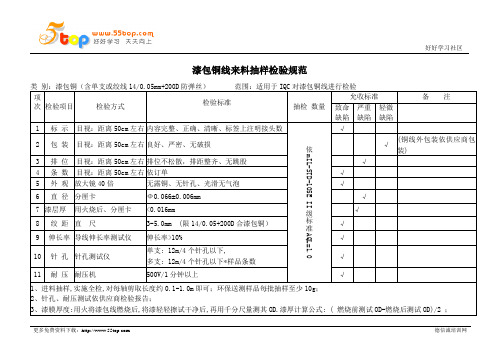 漆包铜线来料抽样检验规范