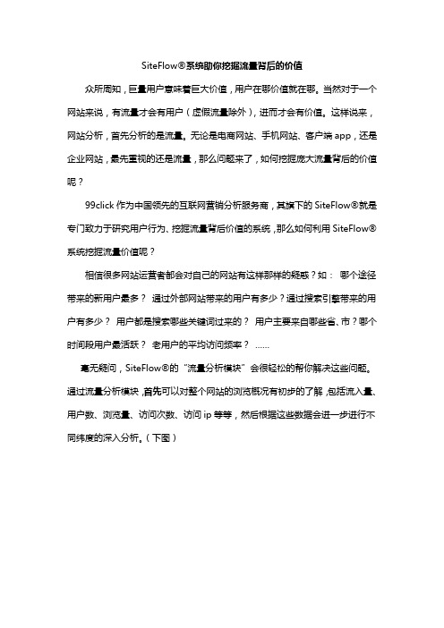 SiteFlow系统助你挖掘流量背后的价值