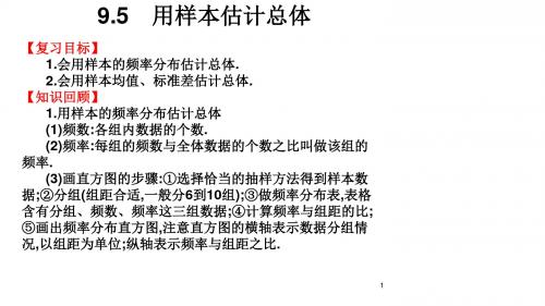 2019年高考数学总复习9.5 用样本估计总体