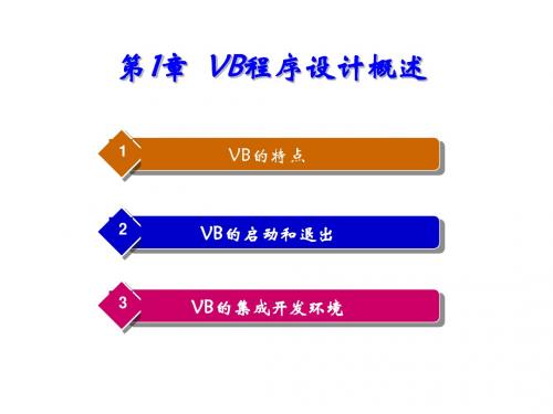 Visual  Basic 程序设计教程第1章