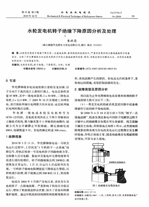 水轮发电机转子绝缘下降原因分析及处理