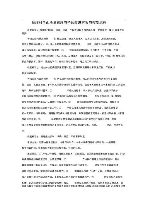 病理科全面质量管理与持续改进方案与控制流程