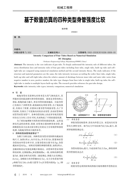 基于数值仿真的四种类型身管强度比较