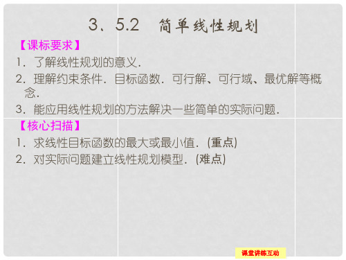 高中数学 3.5.2 简单线性规划课件 新人教B版必修5