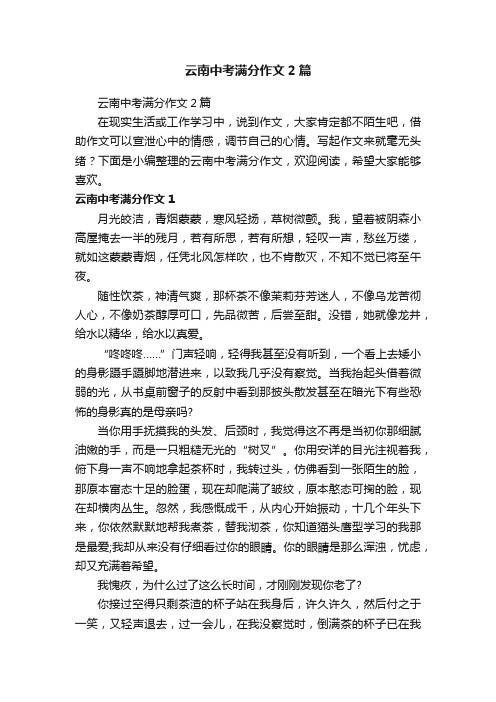 云南中考满分作文2篇