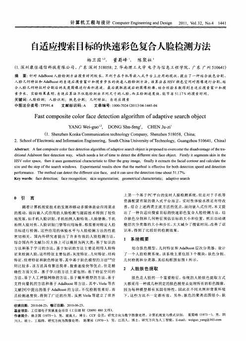 自适应搜索目标的快速彩色复合人脸检测方法