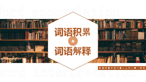 2021年高中语文部编版高一必修一《词语积累与词语解释》教学PPT课件