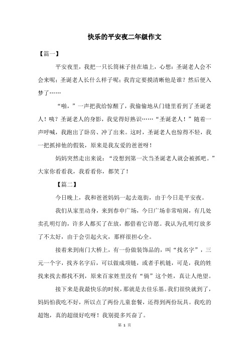 快乐的平安夜二年级作文