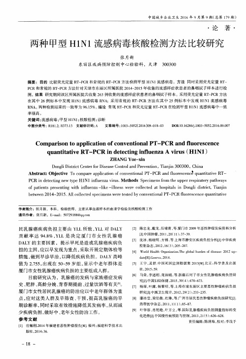 两种甲型H1N1流感病毒核酸检测方法比较研究