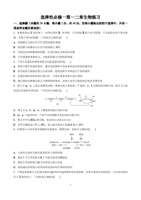 生物选择性必修一内环境神经调节练习卷