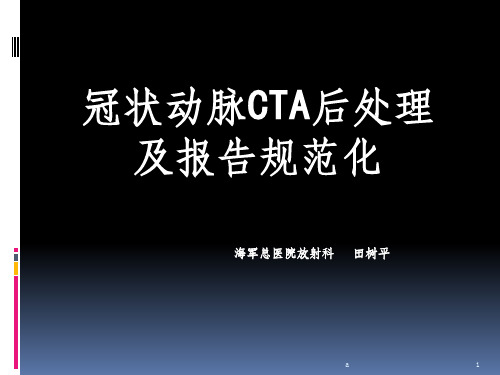 冠状动脉CTA后处理及报告规范化