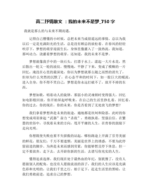 高二抒情散文 ：我的未来不是梦_750字