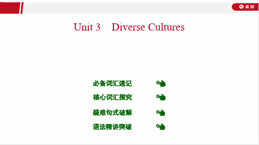 最新人教版高中英语必修三Unit 3 Diverse Cultures