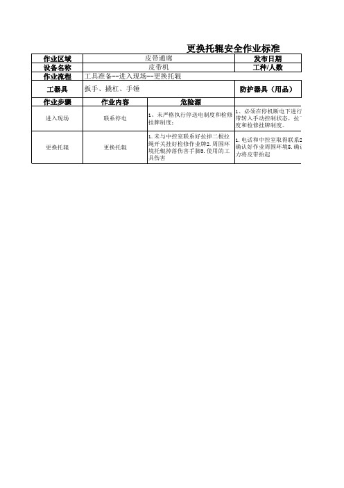 更换托辊安全作业标准