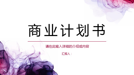 简约企业商业计划书产品项目招商融资合作计划方案演讲汇报PPT模板课件