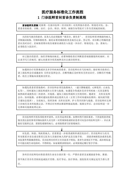 医疗服务标准化工作流程(全套)