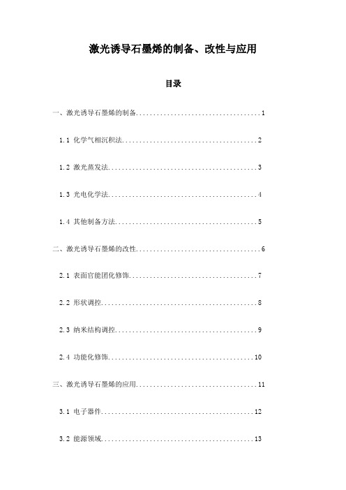 激光诱导石墨烯的制备、改性与应用