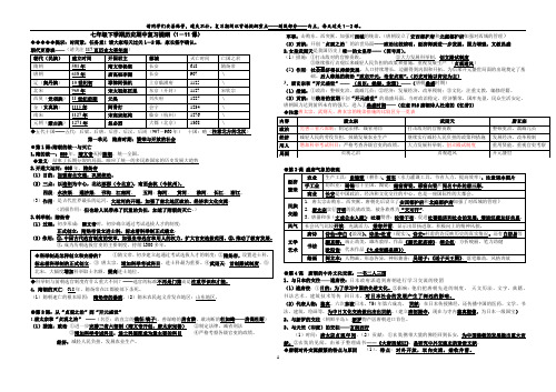 人教部编版 七年级历史下册期中复习提纲(1-11课)