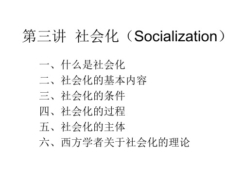 第三讲  社会化(Socialization