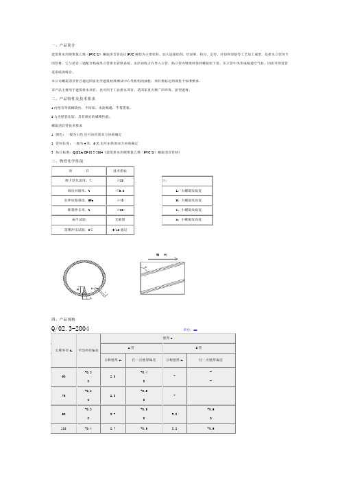 建筑排水用PVC-U螺纹消音管材