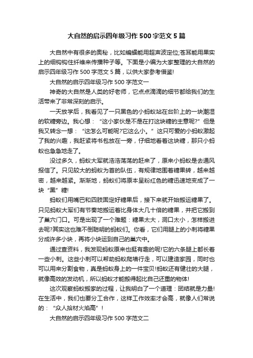 大自然的启示四年级习作500字范文5篇