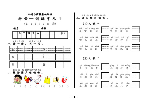 幼升小衔接基础训练-拼音