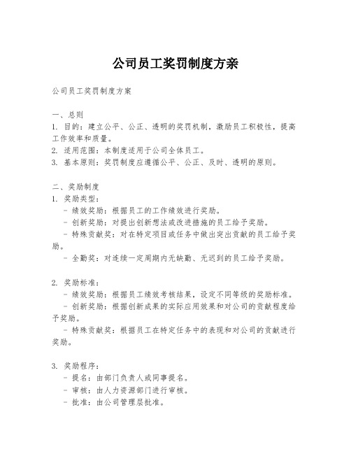 公司员工奖罚制度方亲