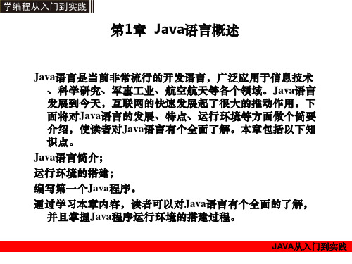 Java学编程入门到实践教程ppt课件