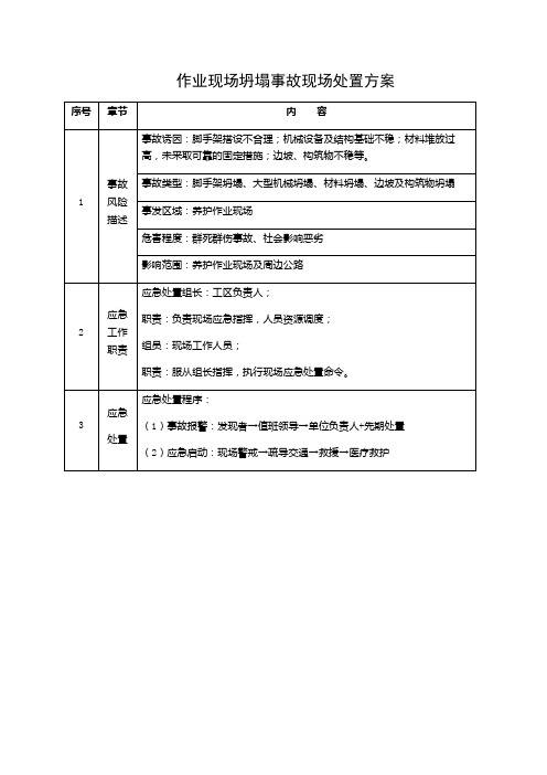 作业现场坍塌事故现场处置方案