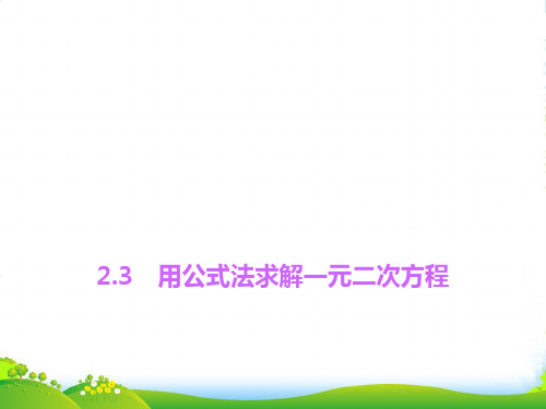 北师大九年级数学上册《用公式法求解一元二次方程》课件(共18张PPT)