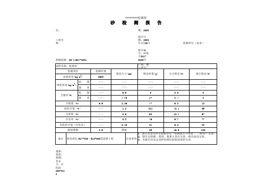 机制砂检测报告