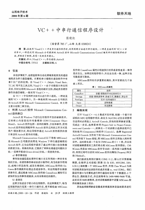 VC++中串行通信程序设计