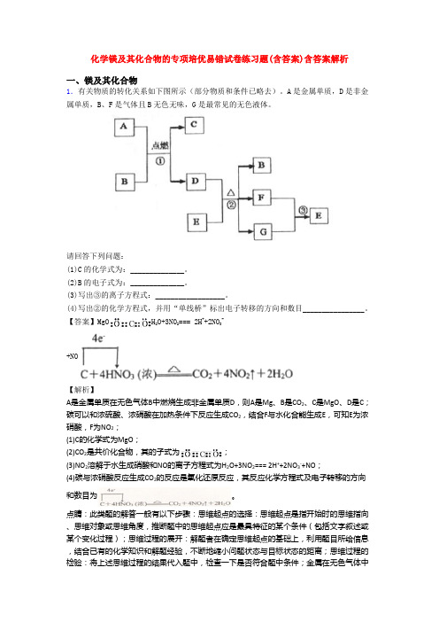 化学镁及其化合物的专项培优易错试卷练习题(含答案)含答案解析