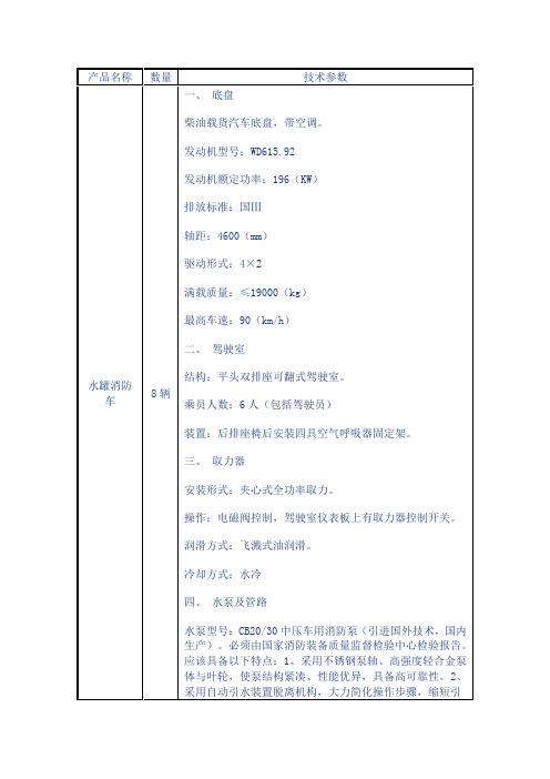 水罐消防车