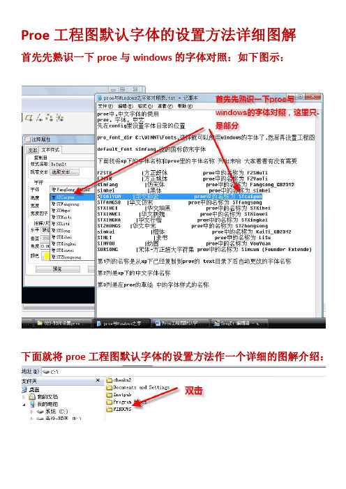 Proe工程图默认字体的设置方法详细图解