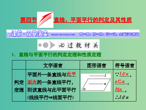 高考数学一轮总复习 第7章 立体几何 第4节 直线、平面平行的判定及其性质课件 理 新人教版