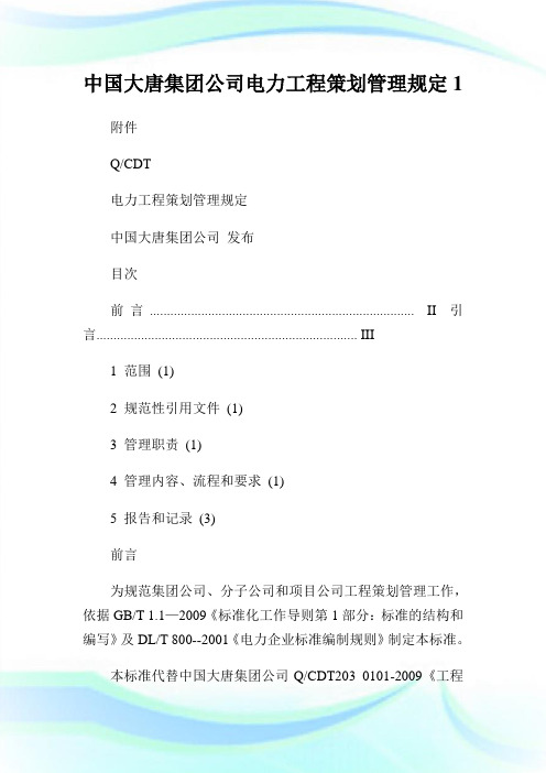 中国大唐集团公司电力工程策划管制规定1.doc