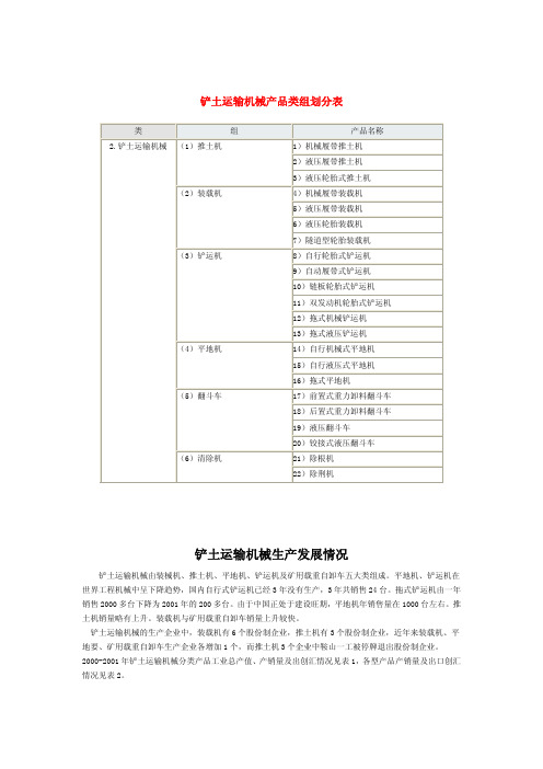 工程机械分类知识