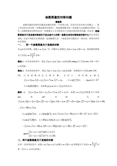 函数图像的对称问题(小结)