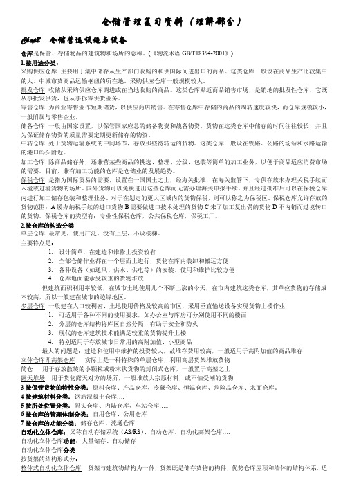 仓储管理复习资料