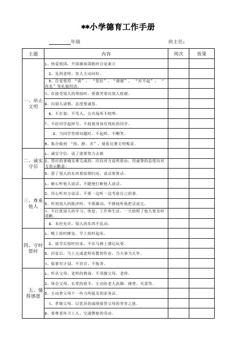 德育工作手册