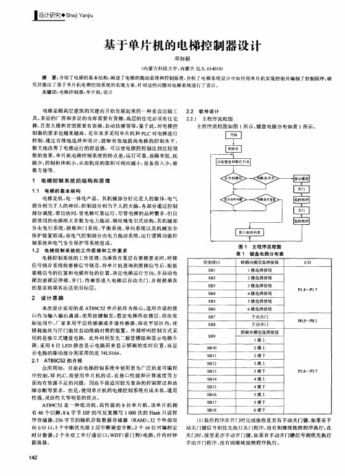 基于单片机的电梯控制器设计