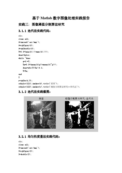 基于matlab的数字图像处理之图像阈值分割算法研究