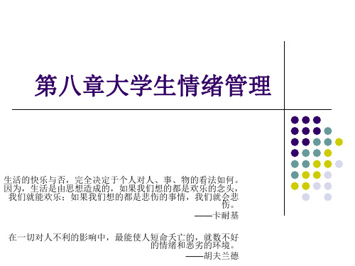 第八章大学生情绪管理 《心理健康教育》课件