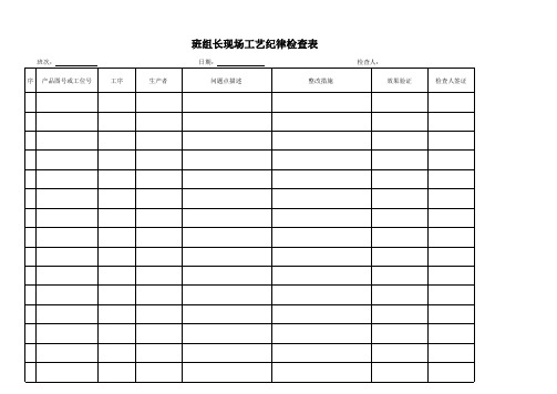 班组长工艺纪律检查表格