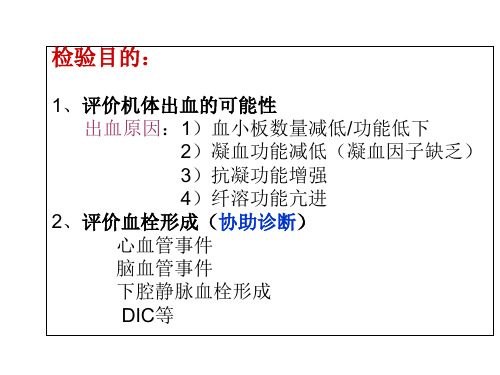 血栓与止血六项检查的临床意义