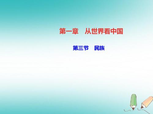 人教版新课程标准新版新人教版八年级地理上册第一章第三节民族习题课件PPT