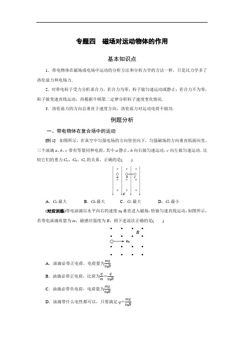 专题4 磁场对运动物体的作用(解析版)